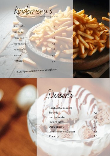 Kindermenu's en desserts 25