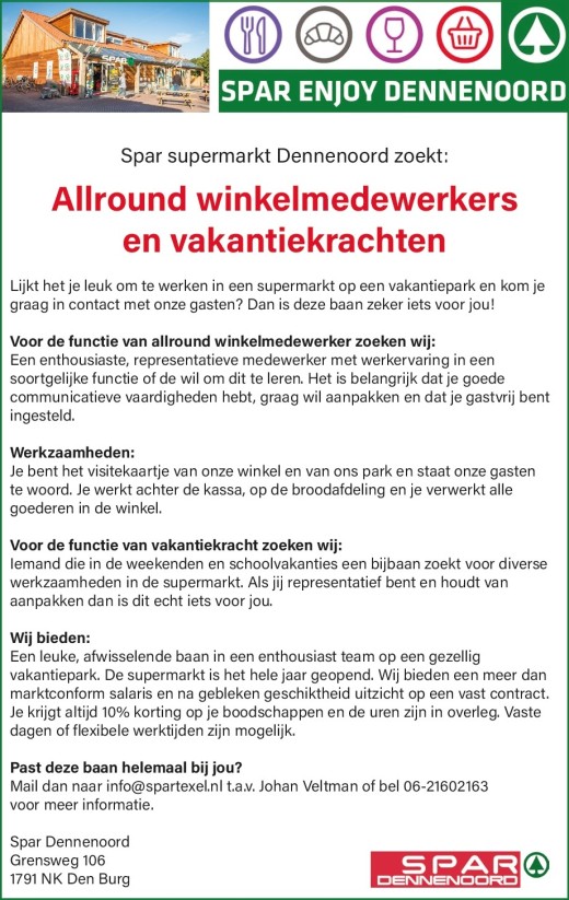 vacature Spar